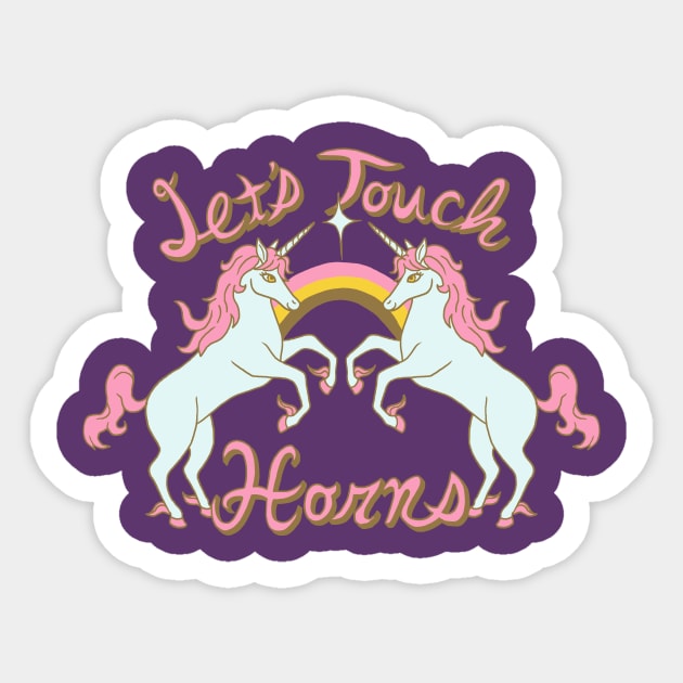 Let's Touch Horns Sticker by Hillary White Rabbit